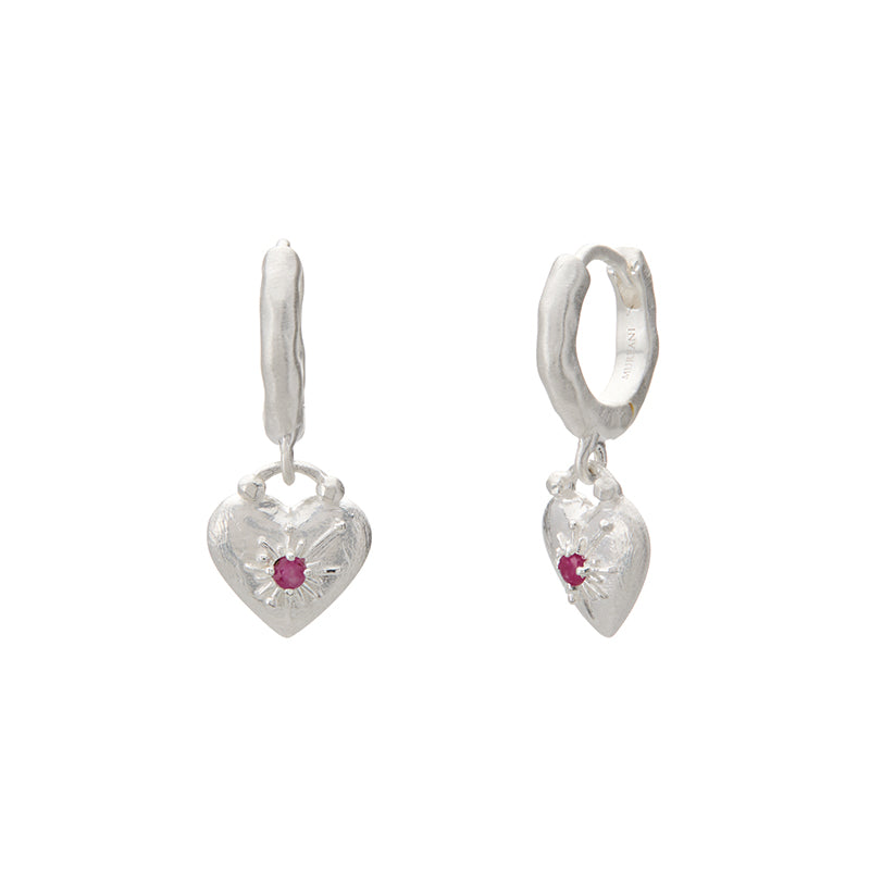 LOVE YOU SMALL HEART HUGGIE EARRINGS