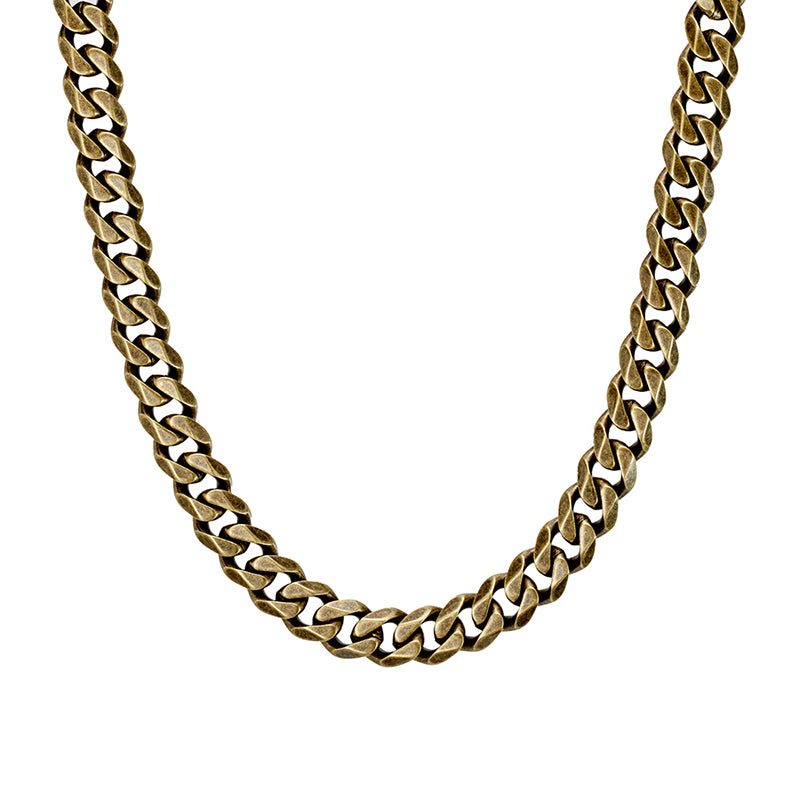 BRONZE CUBAN LINK CHAIN NECKLACE 8MM - Main Image