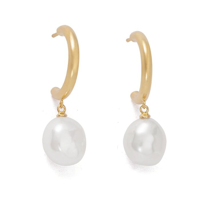 PEARL DROP HOOPS