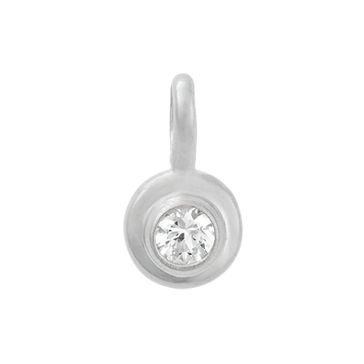 APRIL WHITE TOPAZ BIRTHSTONE CHARM
