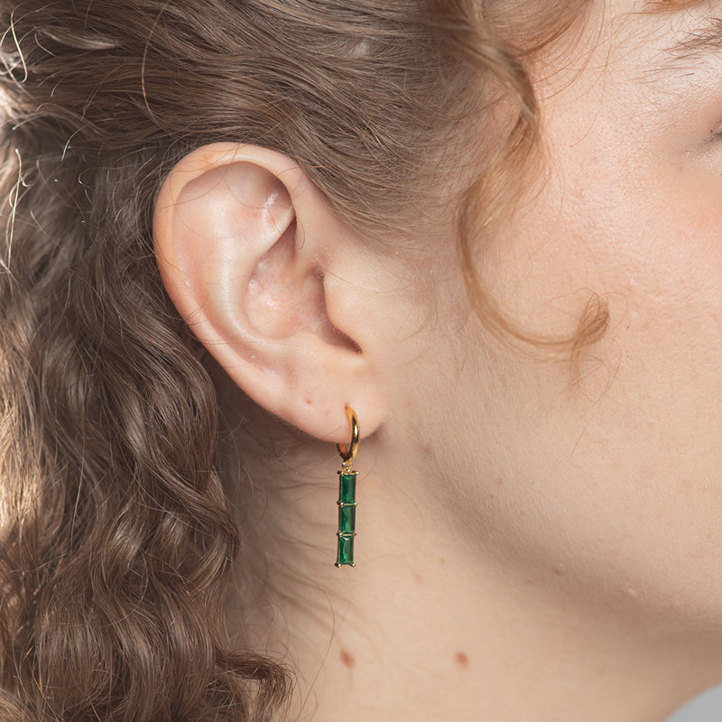 GREEN ZIRCONIA DROP EARRINGS