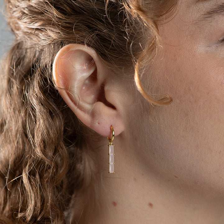 ROSE QUARTZ DROP EARRINGS