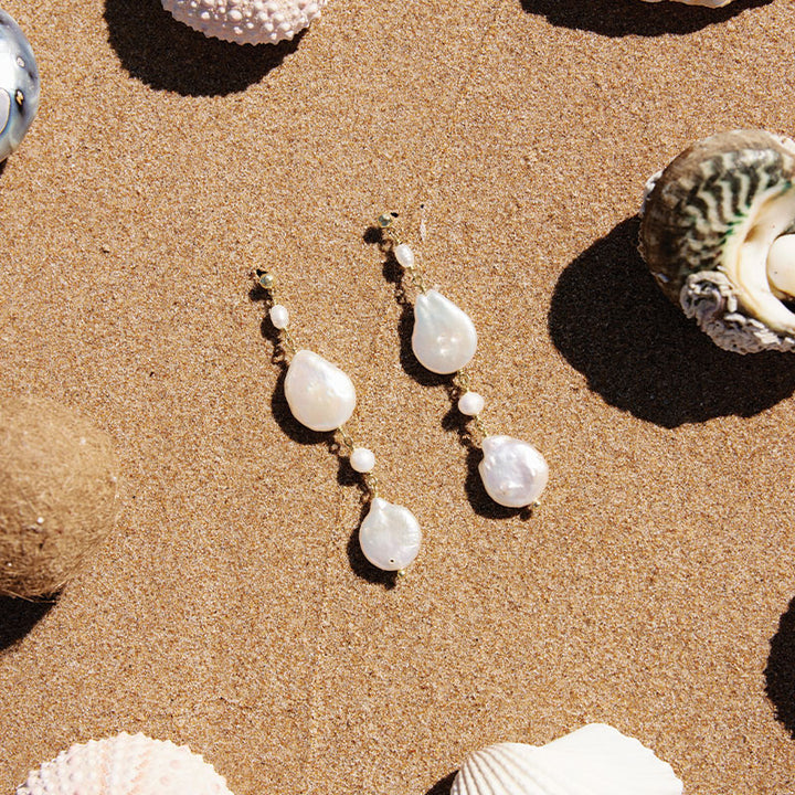 SEYCHELLES BAROQUE PEARL DROP EARRINGS