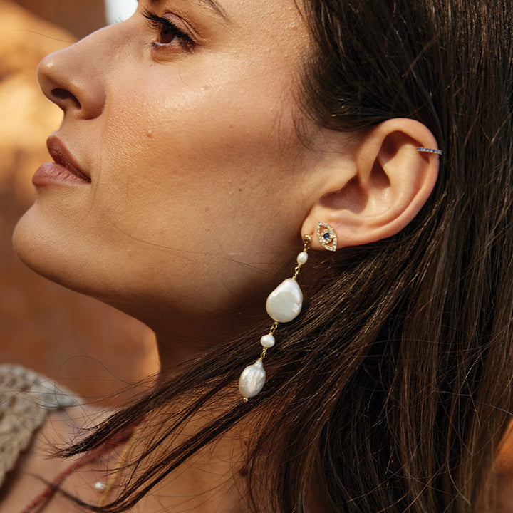 SEYCHELLES BAROQUE PEARL DROP EARRINGS