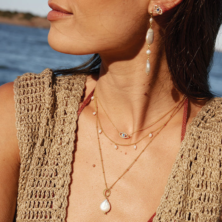 SEYCHELLES BAROQUE PEARL DROP EARRINGS