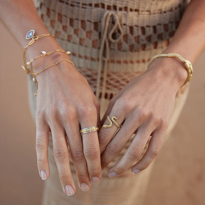 EVIL EYE MEDITATION SPINNING RING