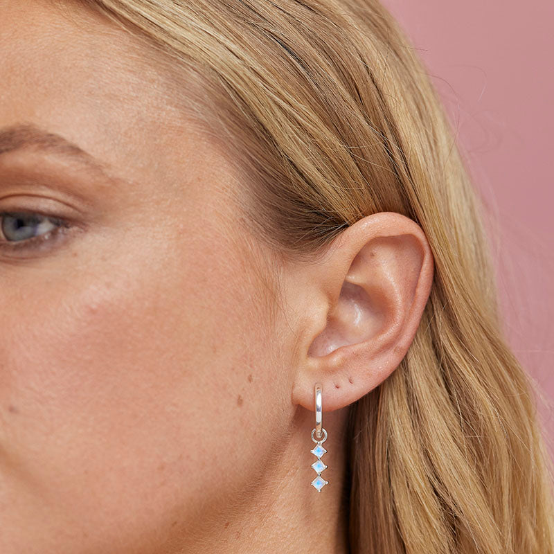 TRIO MOONSTONE EARRING CHARM