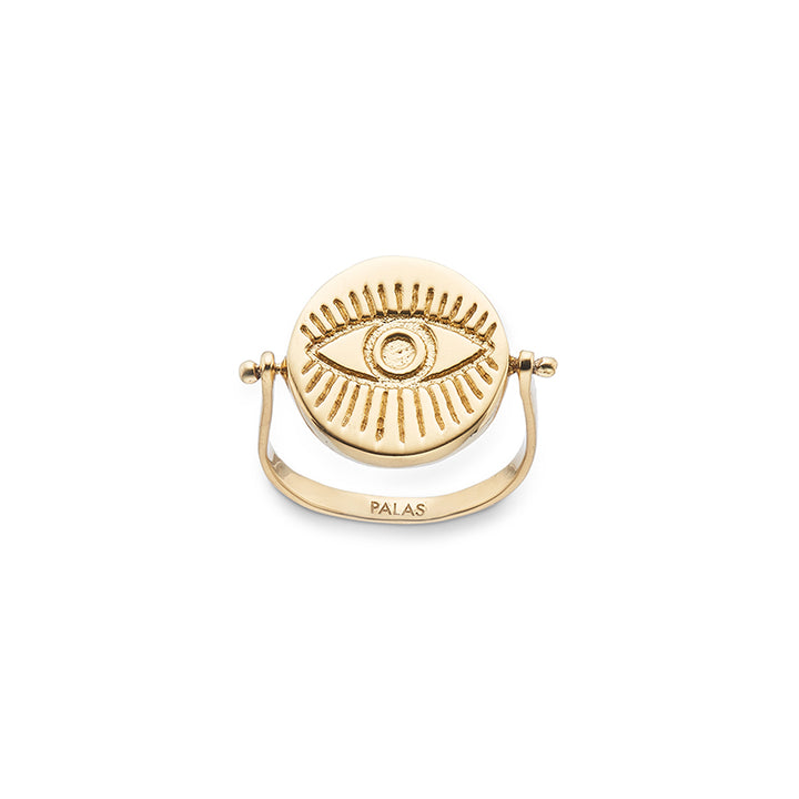 MOTHER OF PEARL EVIL EYE SPINNING RING