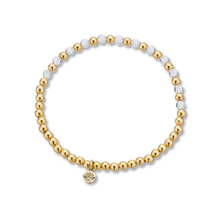 CRYSTAL QUARTZ LOTUS PURITY GEM BRACELET
