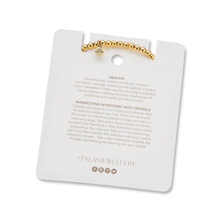 HEMATITE LOTUS PURITY GEM BRACELET