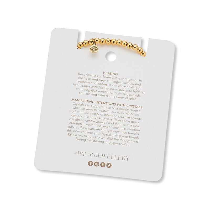 ROSE QUARTZ LOTUS PURITY GEM BRACELET