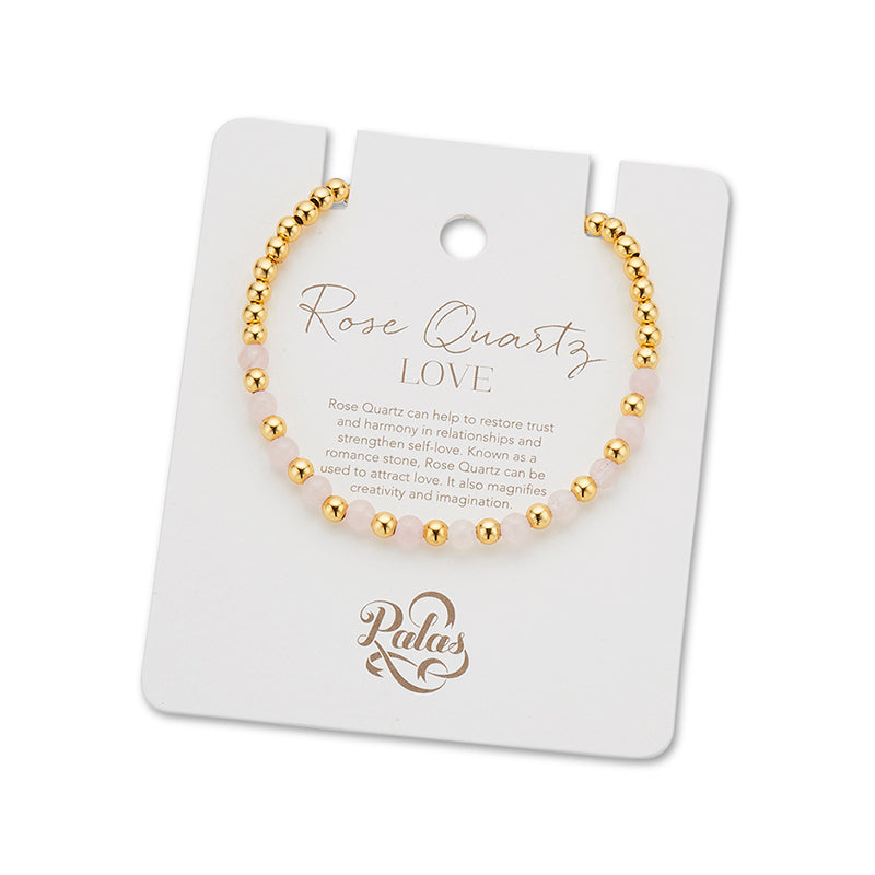 ROSE QUARTZ LOTUS PURITY GEM BRACELET