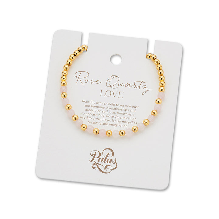 ROSE QUARTZ LOTUS PURITY GEM BRACELET