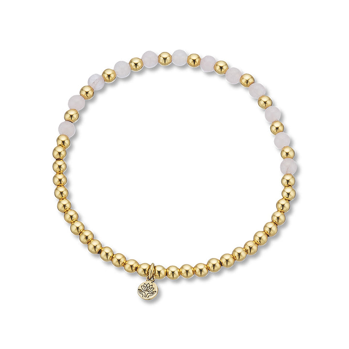 ROSE QUARTZ LOTUS PURITY GEM BRACELET