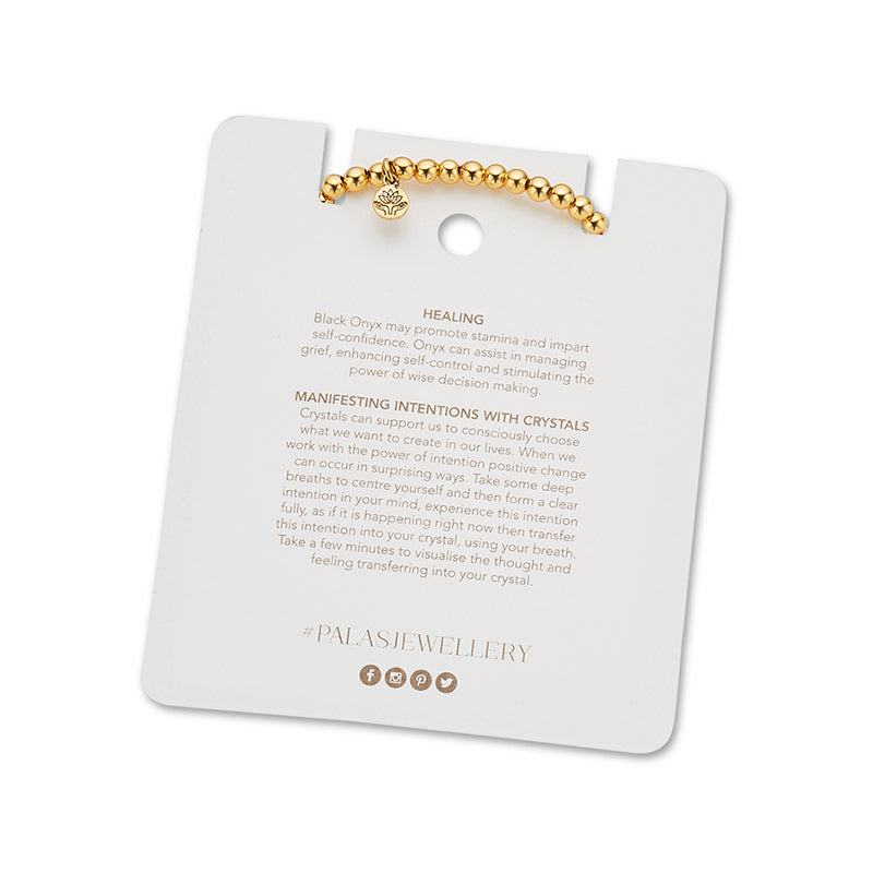 ONYX LOTUS PURITY GEM BRACELET