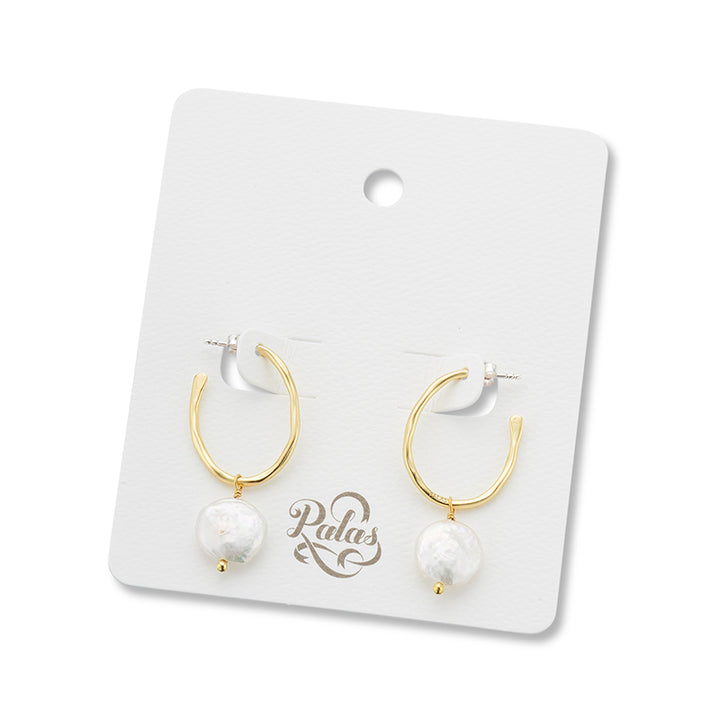 PROSPERITY PEARL OVAL HOOP EARRINGS