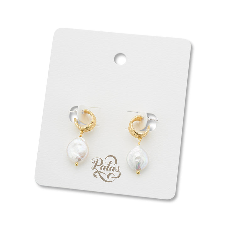 WIDE HOOP & BAROQUE PEARL EARRINGS