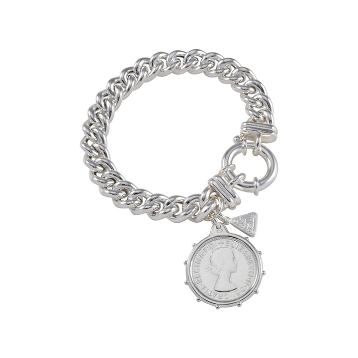 SMALL MAMA BRACELET WITH ANTIQUE SHILLING