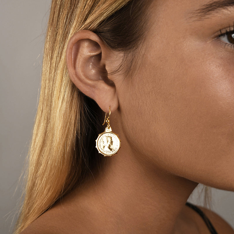 ANTIQUE THREEPENCE HOOK EARRINGS