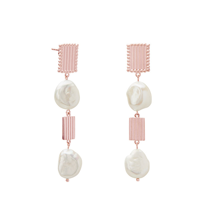 APHRODITE GODDESS LONG HANGING PEARL EARRINGS