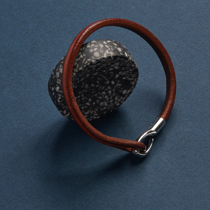 KINSHIP MENS TAN LEATHER BRACELET