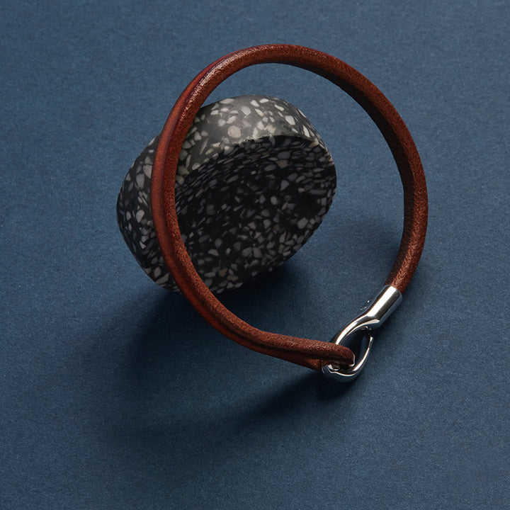 KINSHIP MENS TAN LEATHER BRACELET