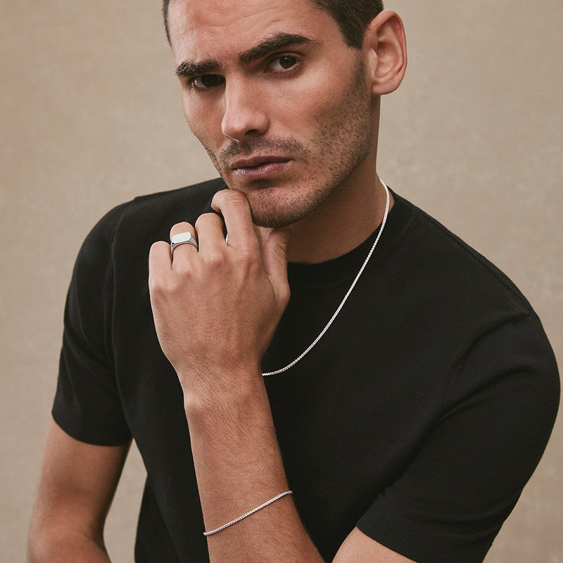 KINETIC MENS SILVER CHAIN BRACELET