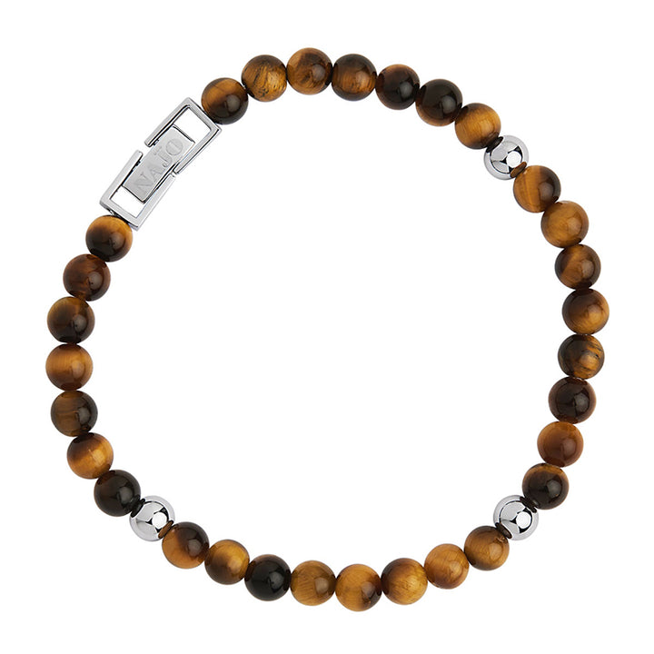 ATLAS MENS 6MM BEADED TIGER'S EYE BRACELET