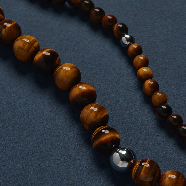 ATLAS MENS 6MM BEADED TIGER'S EYE BRACELET