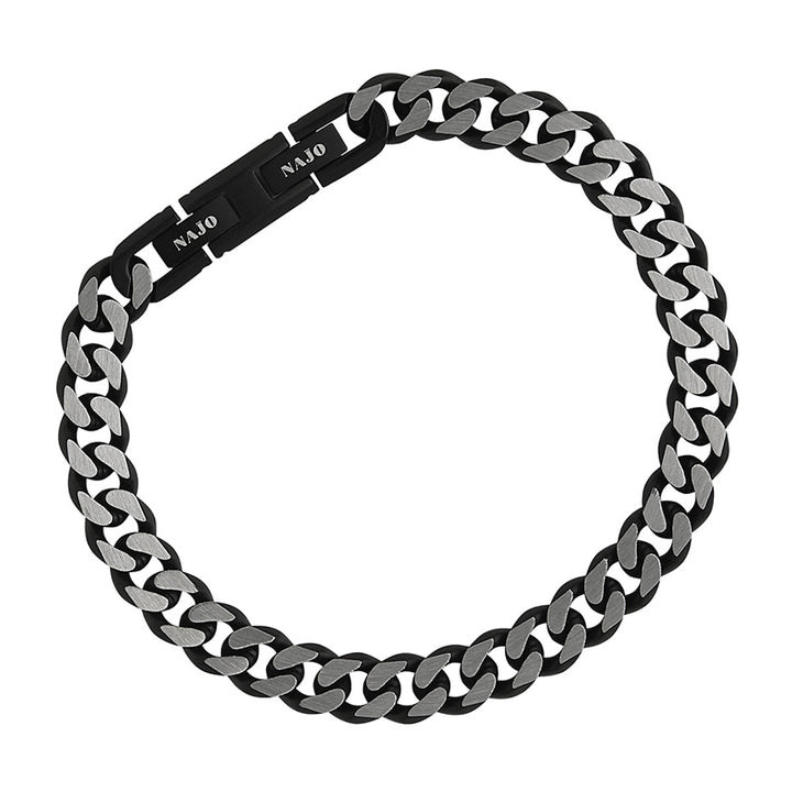 NERO MENS STEEL CURB CHAIN BRACELET (BOLD)