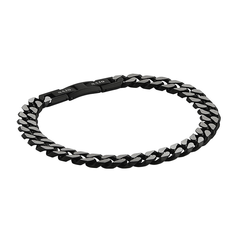 NERO MENS STEEL CURB CHAIN BRACELET (BOLD)
