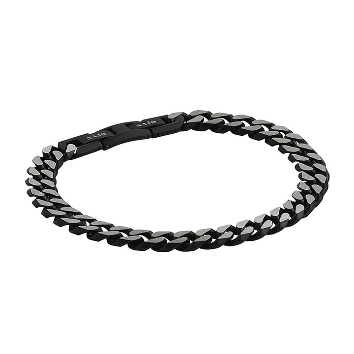 NERO MENS STEEL CURB CHAIN BRACELET (BOLD)