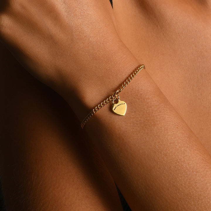 CURB BRACELET WITH VT HEART