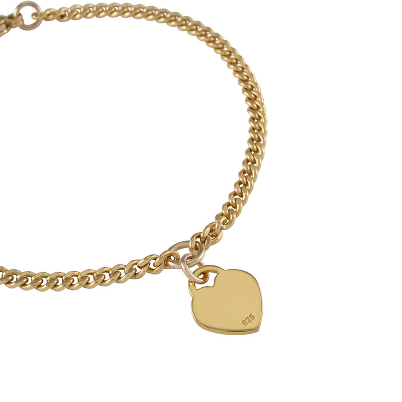 CURB BRACELET WITH VT HEART