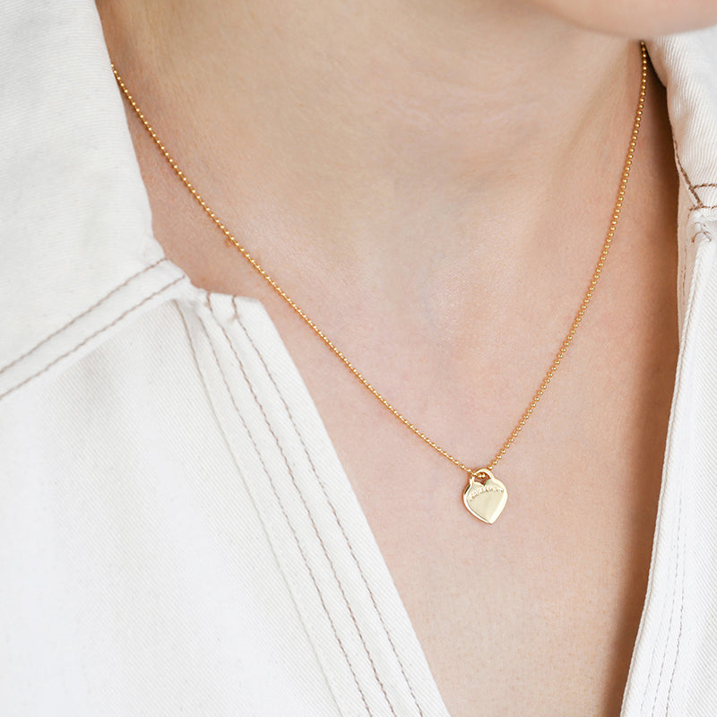 FINE BALL CHAIN WITH VT HEART