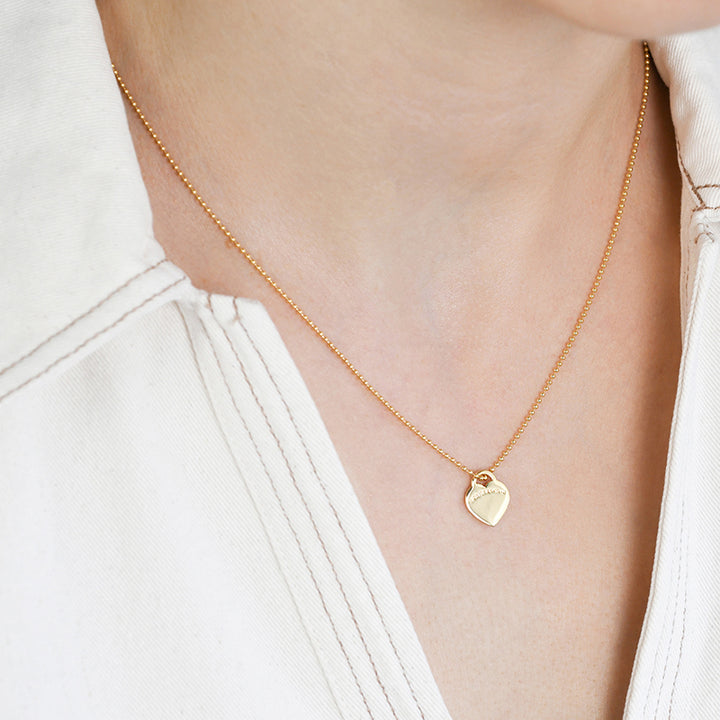 FINE BALL CHAIN WITH VT HEART