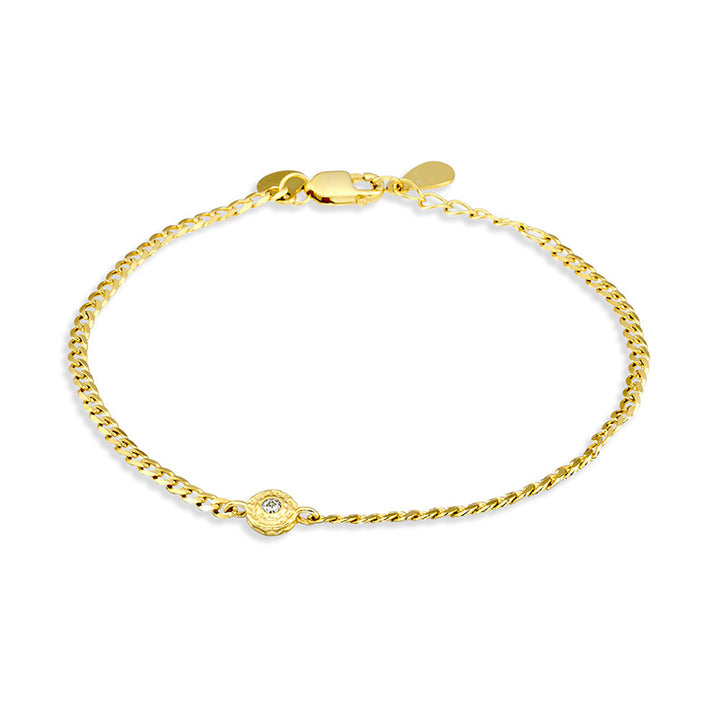 CURB BRACELET WITH ZIRCONIA