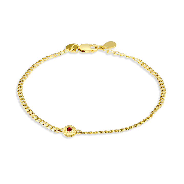 CURB BRACELET WITH RUBY ZIRCONIA