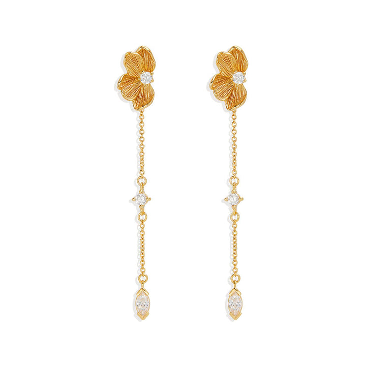 SERENE LOTUS CHAIN EARRINGS