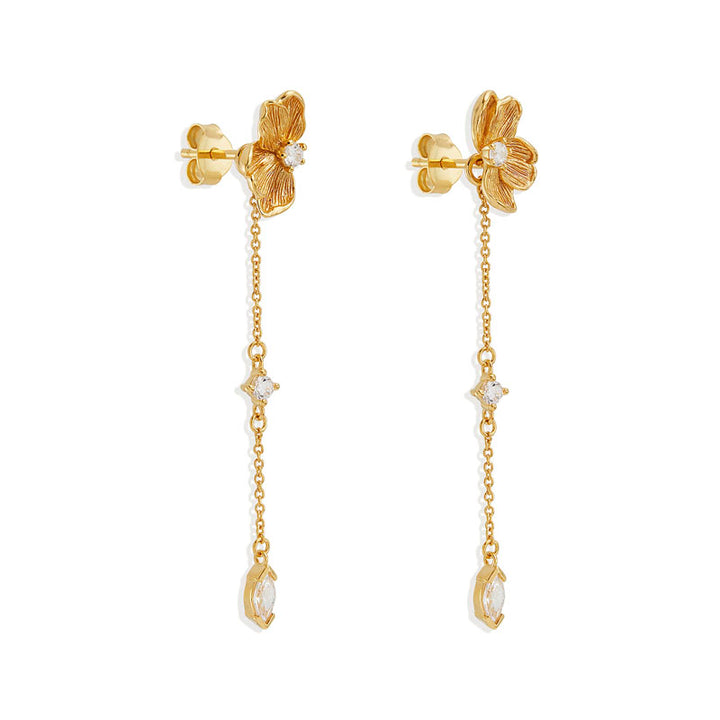 SERENE LOTUS CHAIN EARRINGS