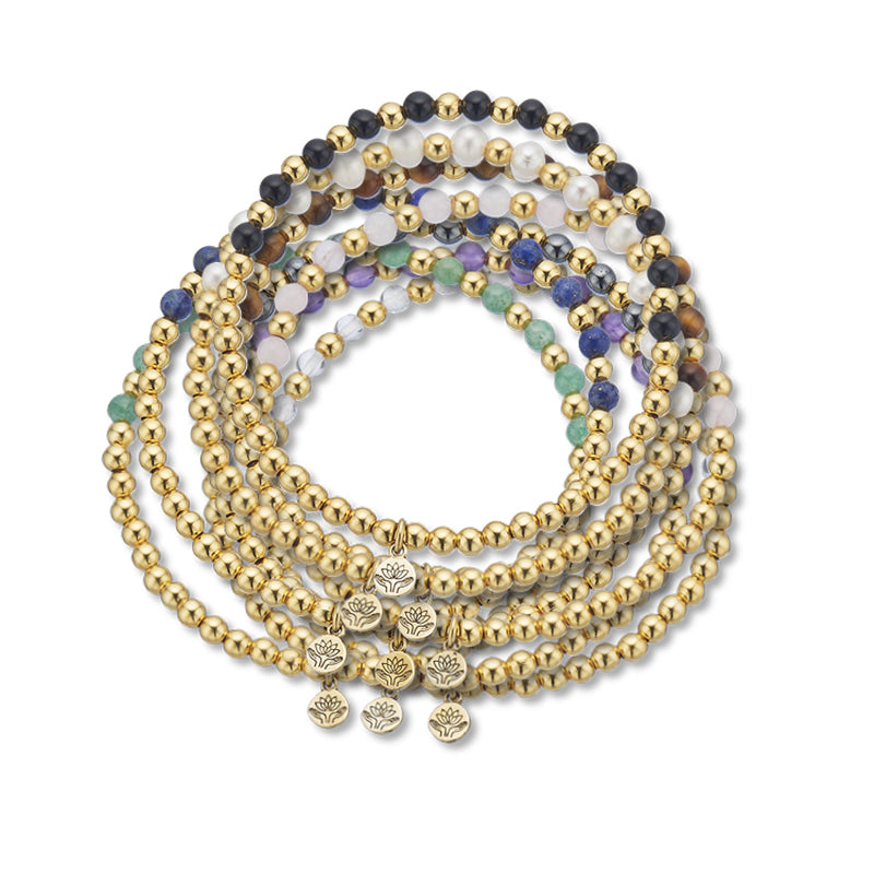 HEMATITE LOTUS PURITY GEM BRACELET