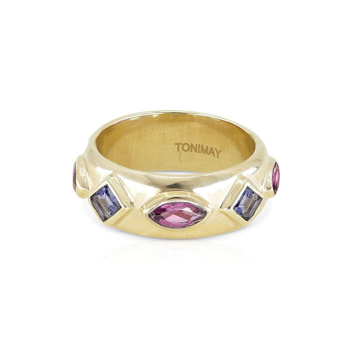 CORONET IOLITE & RHODOLITE RING