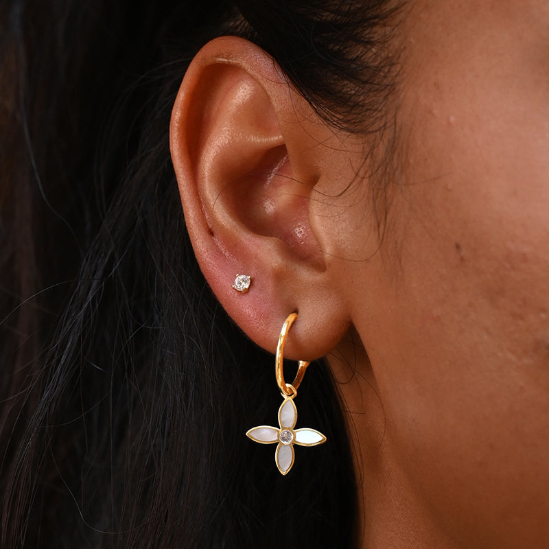 DESERT FLOWER SMALL HOOP EARRINGS