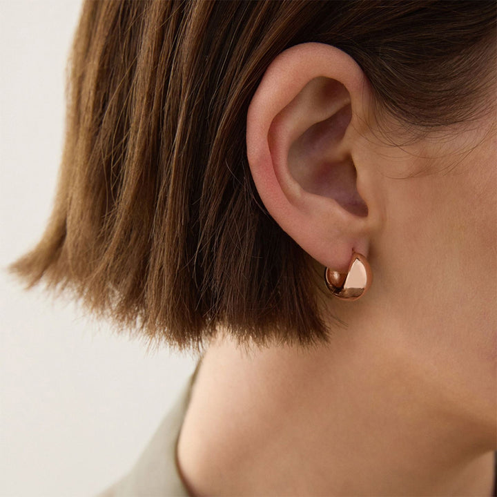 LA MUSE ROSE HUGGIE EARRINGS