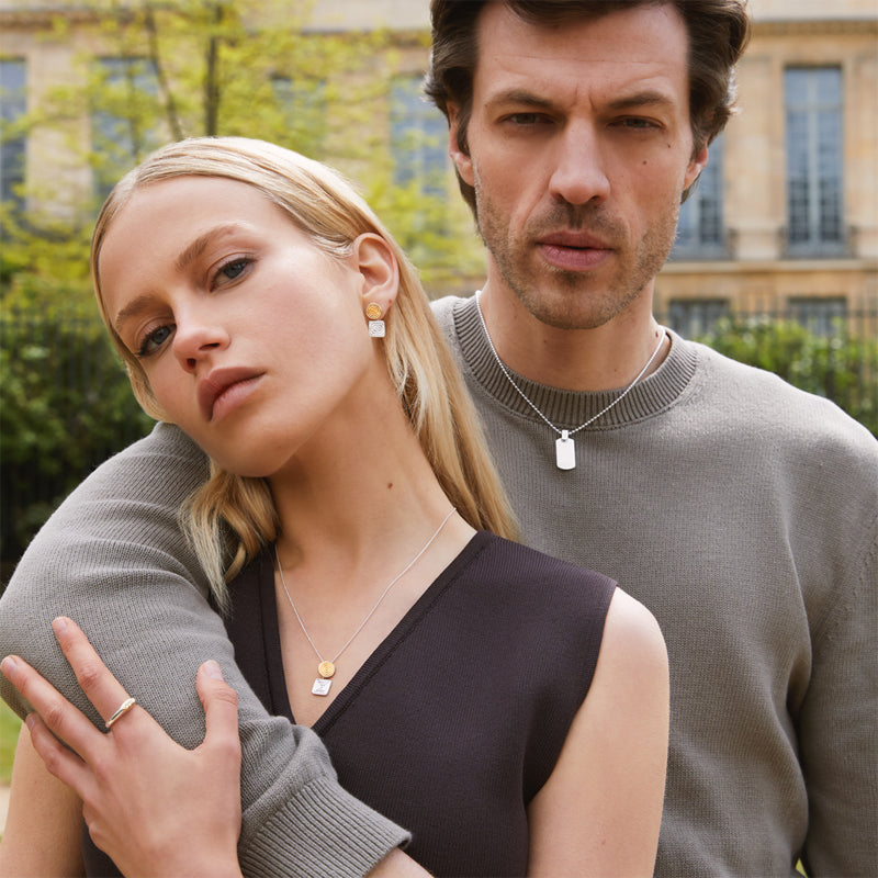 LABYRINTHE TWO-TONE EARRINGS