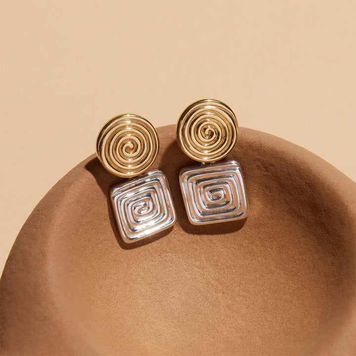 LABYRINTHE TWO-TONE EARRINGS