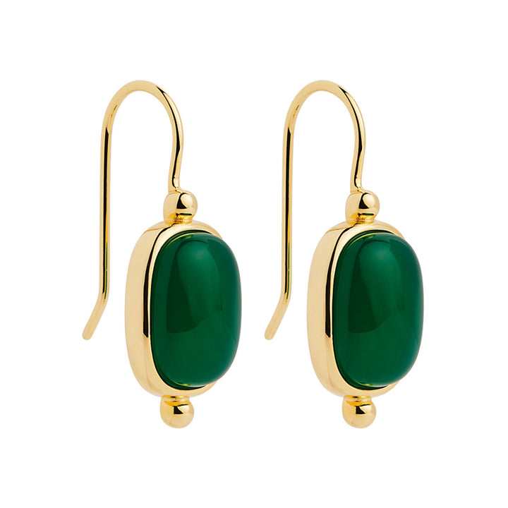 FLEUR GREEN ONYX EARRINGS