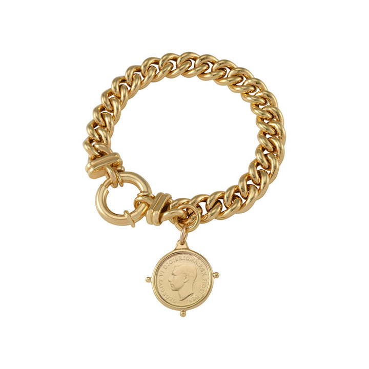 SMALL MAMA BRACELET WITH SIXPENCE