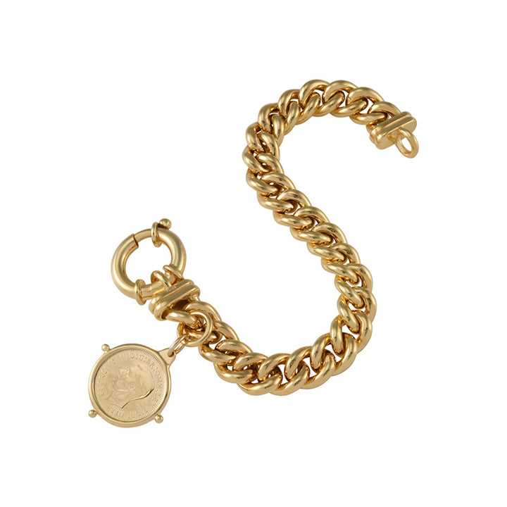 SMALL MAMA BRACELET WITH SIXPENCE