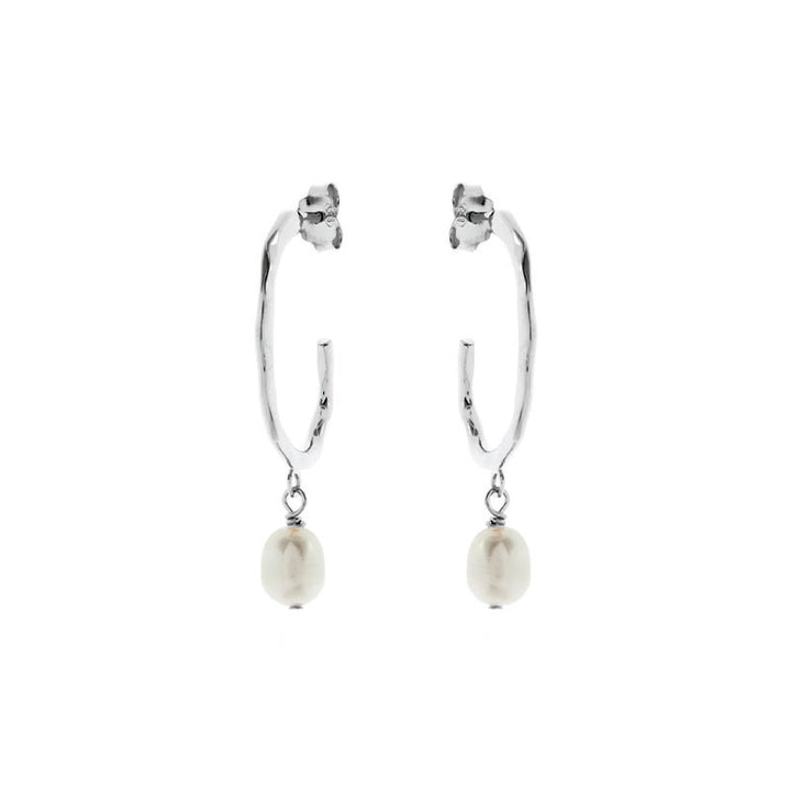 HALO PEARL DROP HOOPS